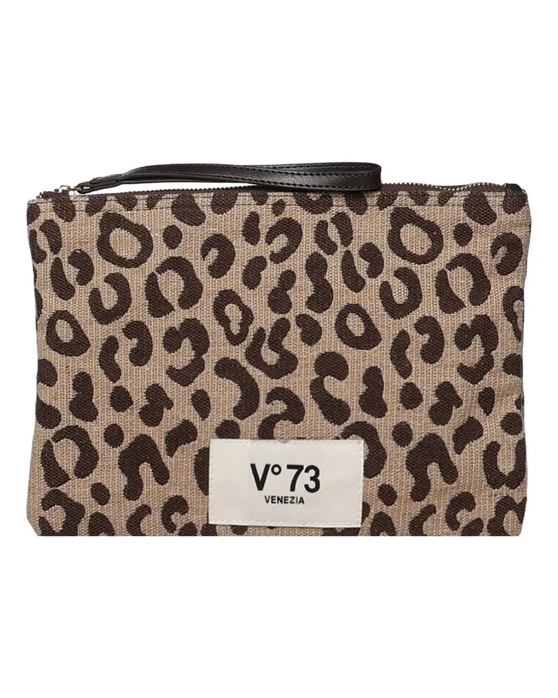 V°73 leopard-print make-up bag - Nude Nude