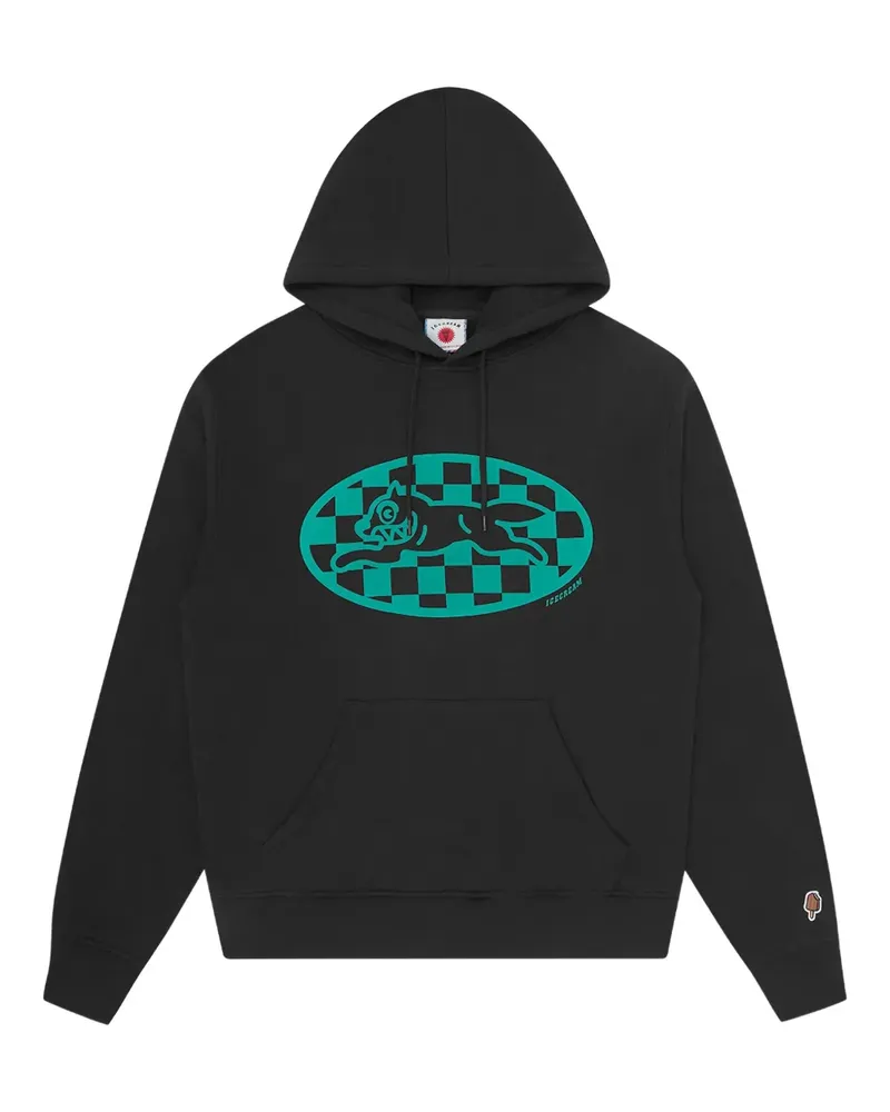 ICECREAM Wolf Hoodie mit Karomuster - Schwarz Schwarz