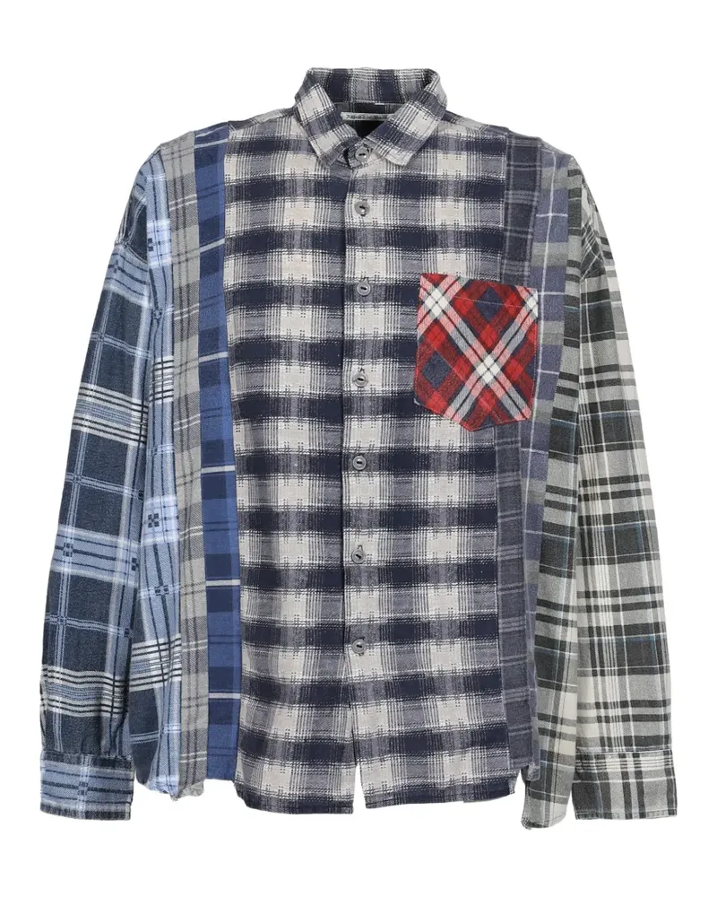 NEEDLES patchwork flannel shirt - Blau Blau