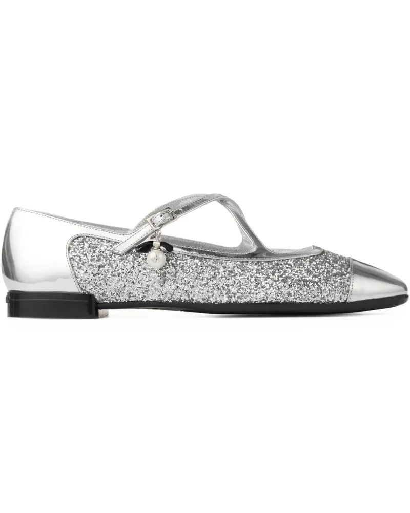 Jimmy Choo Eleri Ballerinas mit Glitzer-Optik - Silber Silber