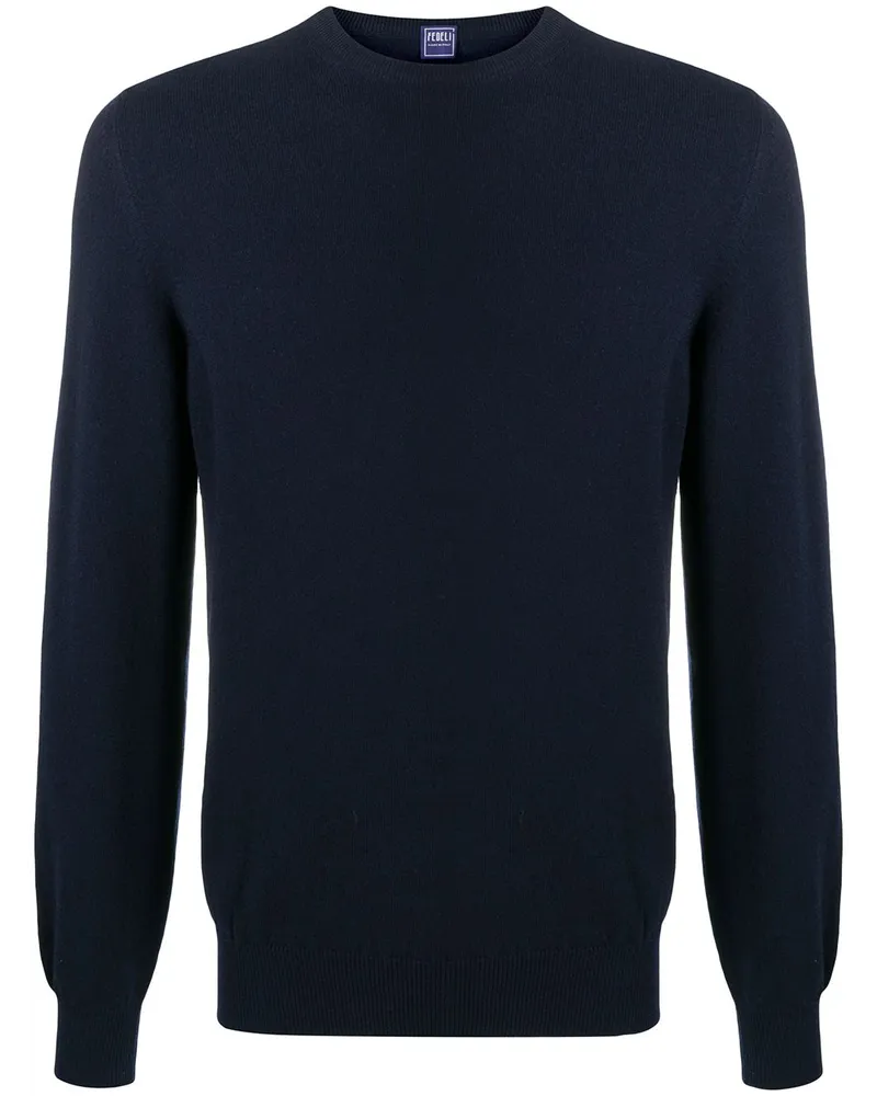 Fedeli Pullover mit Rundhalsausschnitt - Blau Blau