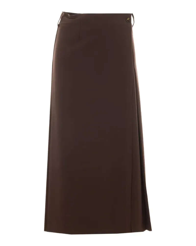 Rue du Bac high-waisted pleated midi skirt - Braun Braun