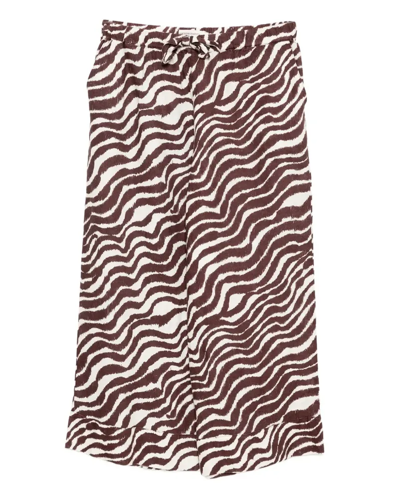 Desmond & Dempsey Pyjama-Hose aus Leinen mit Tide-Print - Braun Braun