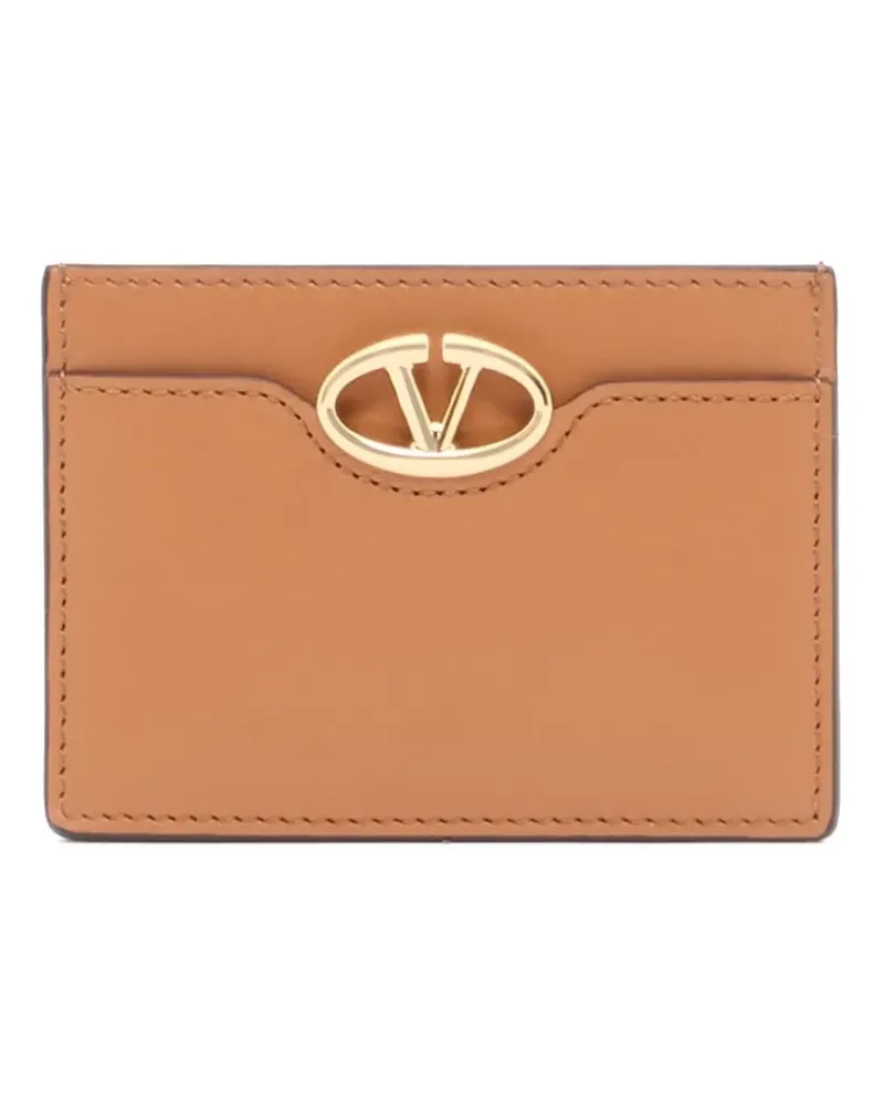 Valentino Garavani card holder The Bold Edition in calfskin - Braun Braun