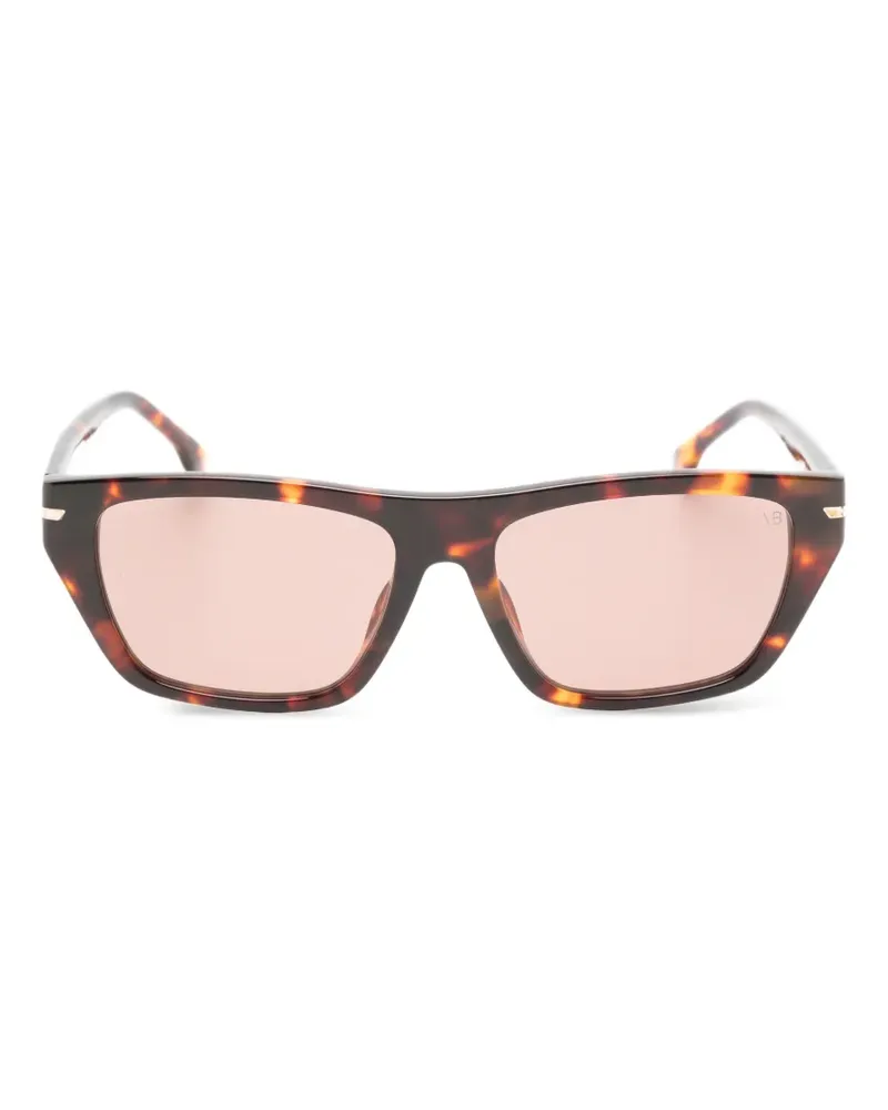 Victoria Beckham Eckige Sonnenbrille in Schildpattoptik - Braun Braun
