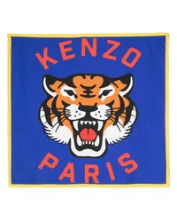 Kenzo Quadratischer Schal mit Tigermotiv Blau