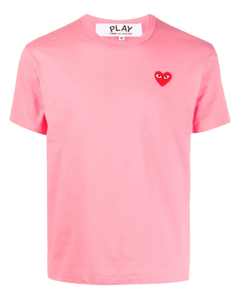 Comme des Garçons T-Shirt mit aufgesticktem Herz - Rosa Rosa