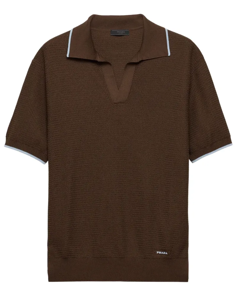 Prada Klassisches Poloshirt - Braun Braun
