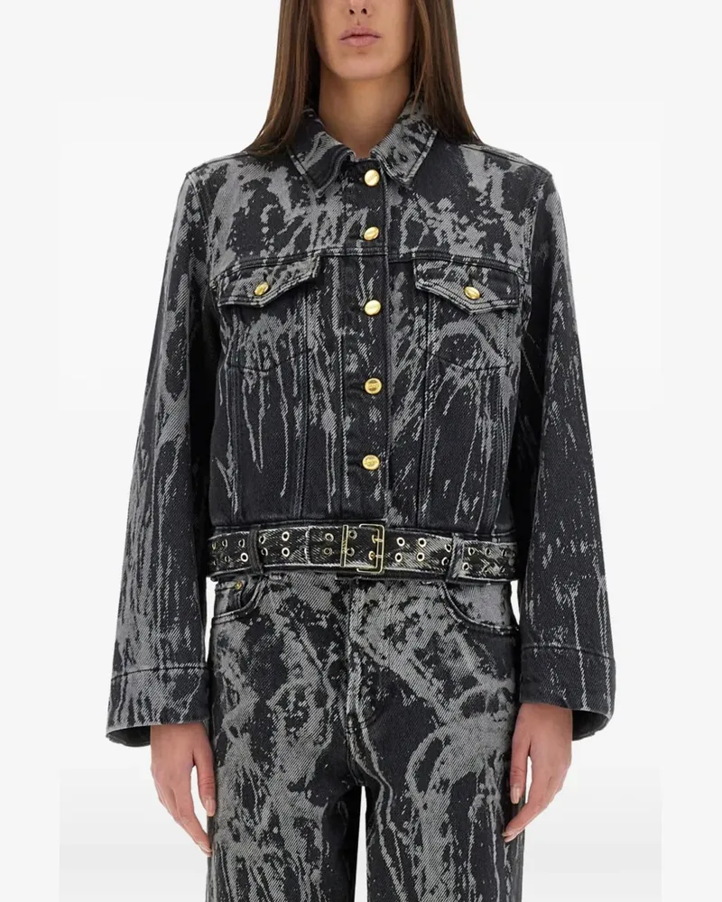 Ganni buttoned denim jacket - Schwarz Schwarz