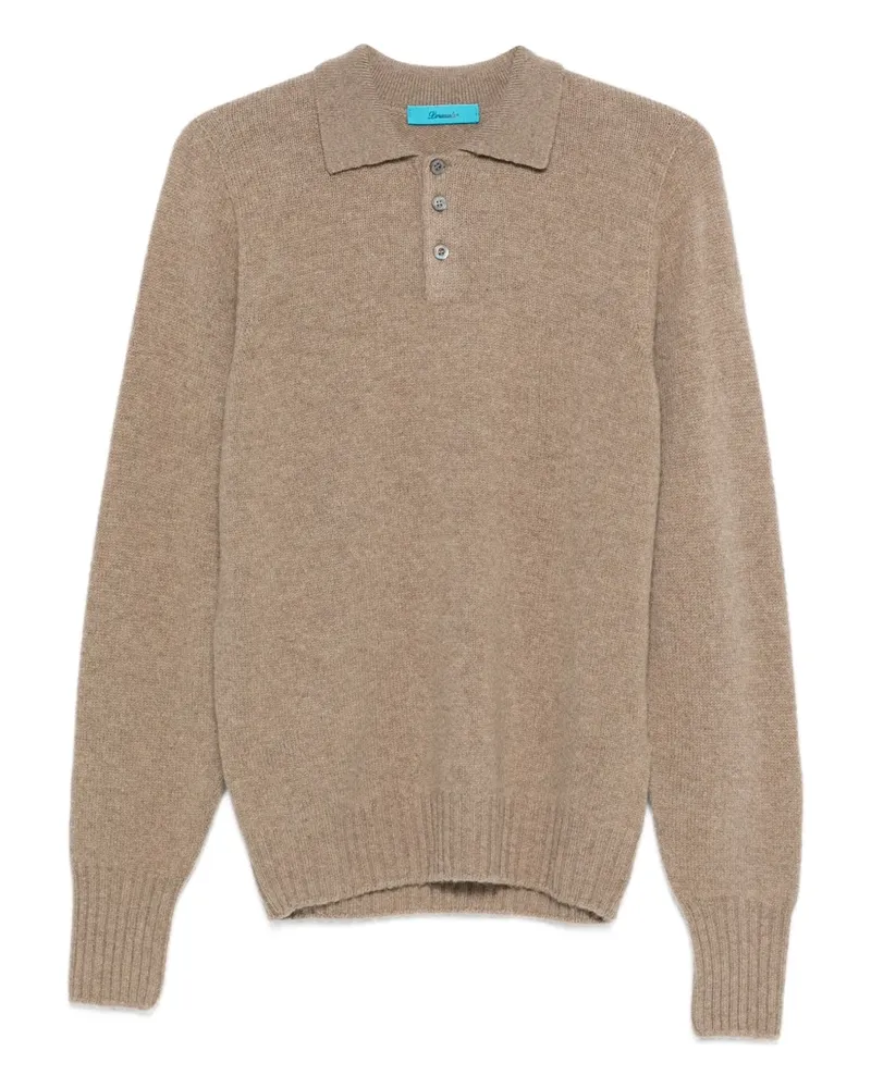 Drumohr  Geknöpfter Pullover mit Polokragen - Nude Nude