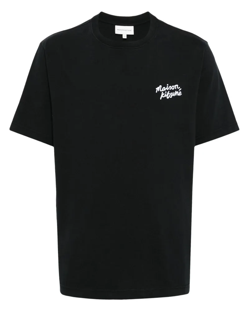 Kitsuné T-Shirt mit Handschrift-Logo - Blau Blau