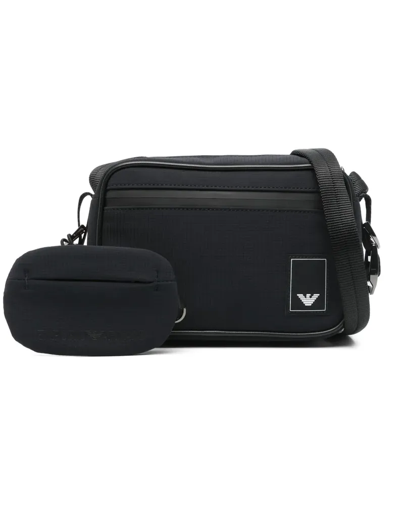 Emporio Armani Kuriertasche mit Logo-Patch - Blau Blau