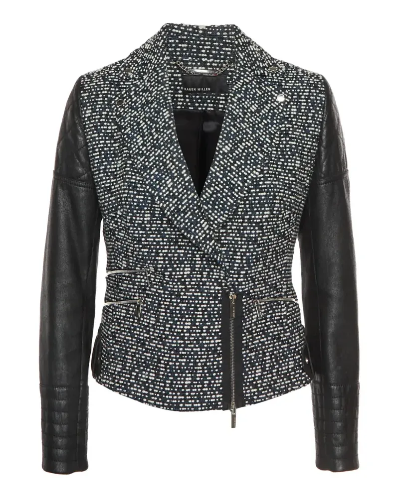 Karen Millen tweed biker jacket - Schwarz Schwarz