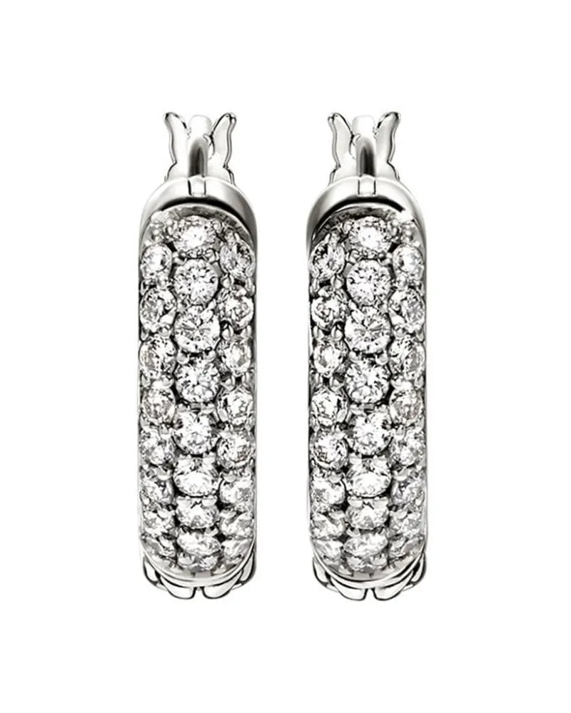 John Hardy Essential Creolen mit Diamanten - Silber Silber