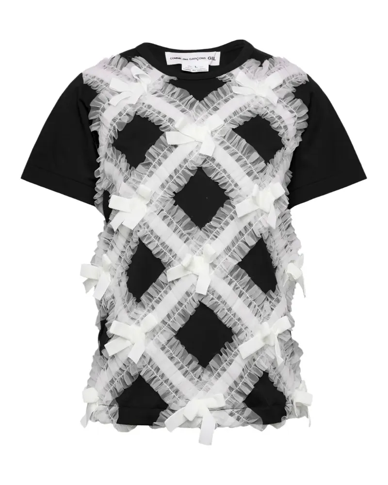 Comme des Garçons ruffled bow-embellished T-shirt - Schwarz Schwarz