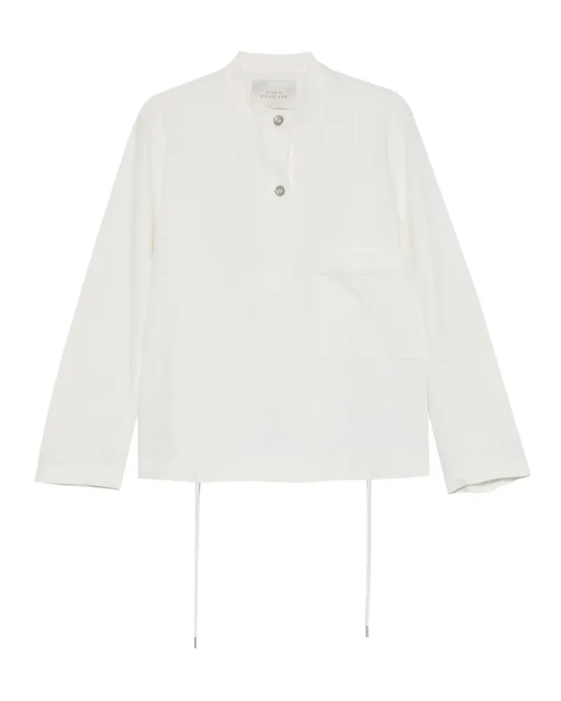 Studio Nicholson Oberteil mit geknöpfter Tasche - Weiß Weiß