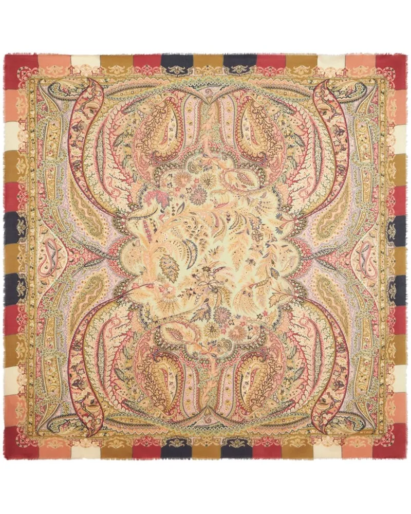Etro Ausgefranster Schal mit Paisley-Print - Nude Nude