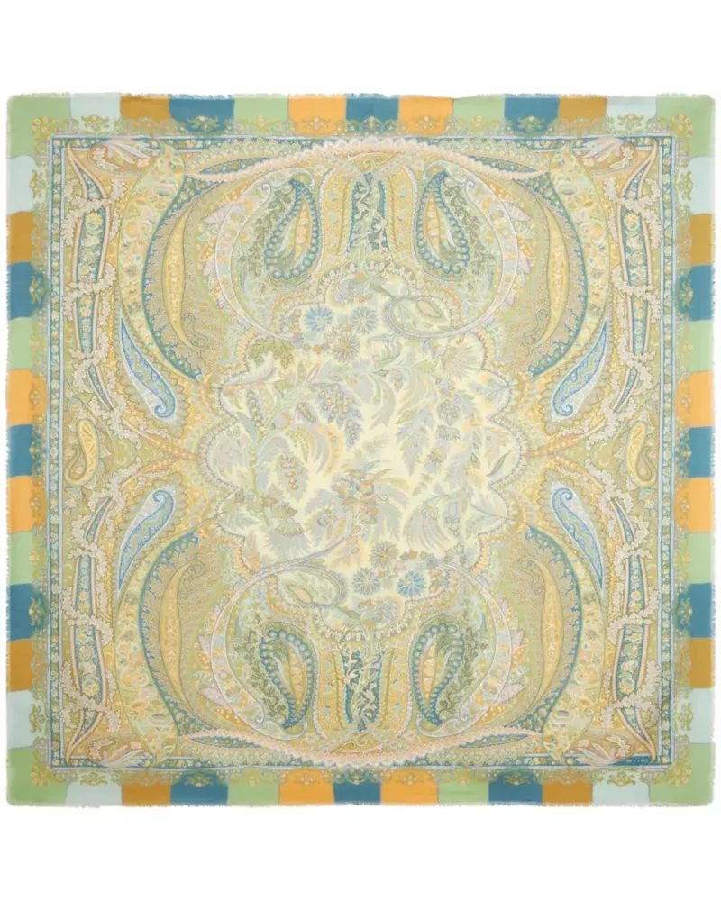 Etro Ausgefranster Schal mit Paisley-Print - Nude Nude