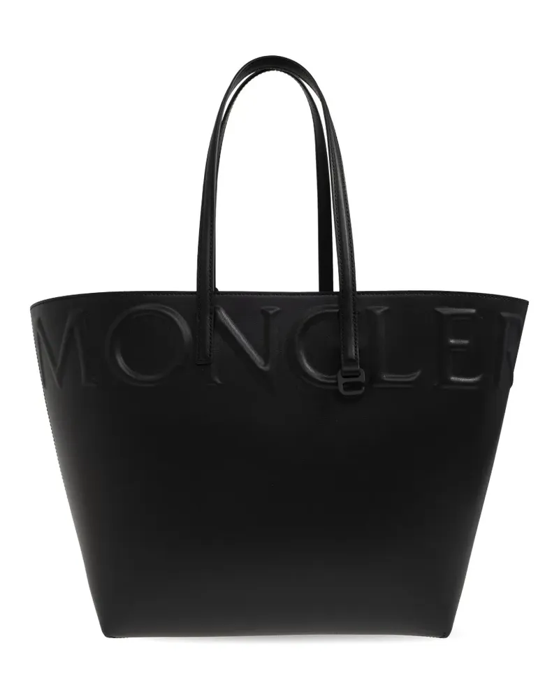 Moncler small Very embossed-logo tote bag - Schwarz Schwarz
