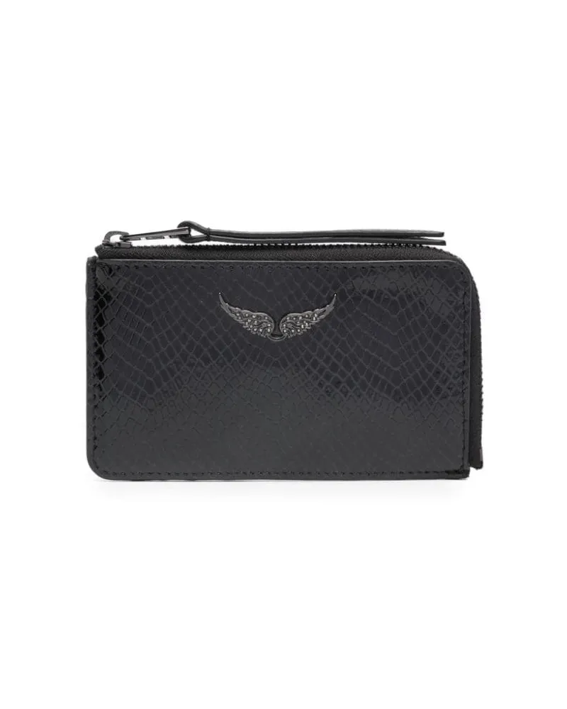 Zadig & Voltaire Falabella Kartenetui mit Pythonmuster - Schwarz Schwarz