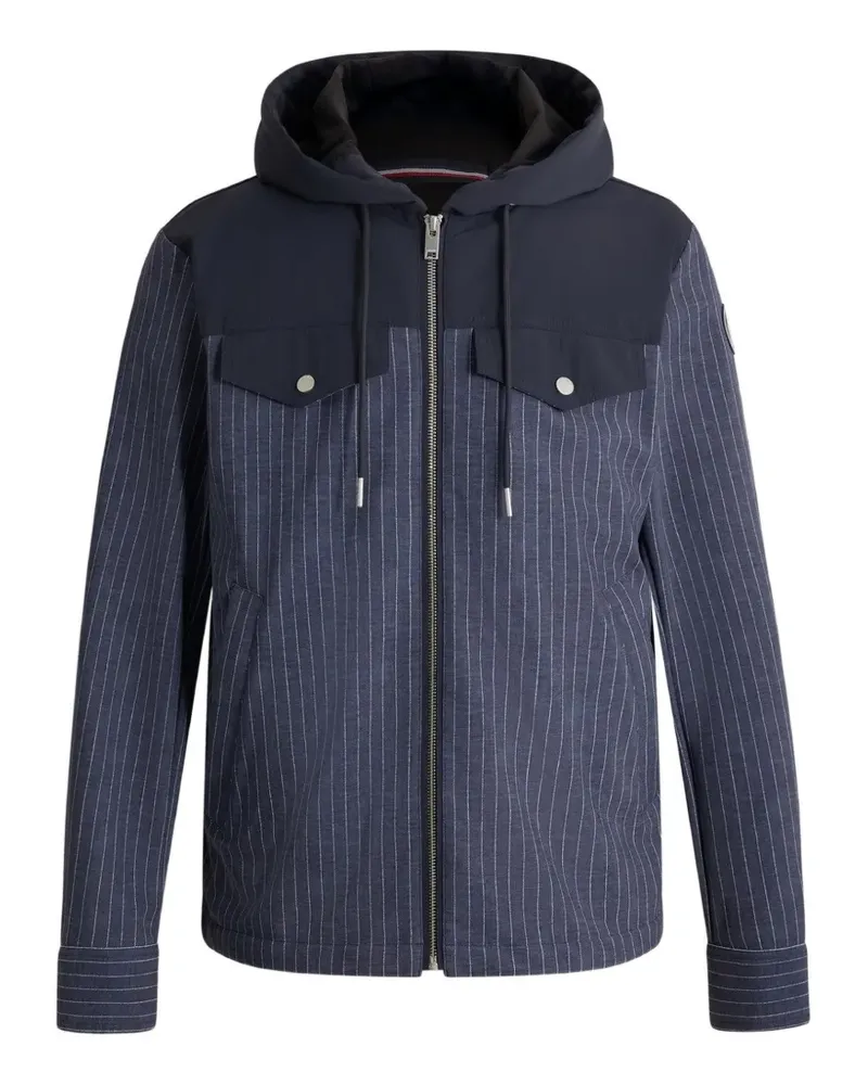FUSALP Rocelan pinstriped hooded bomber jacket - Blau Blau