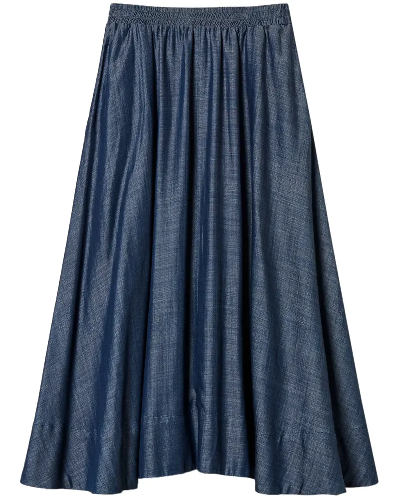 Twin-Set Midirock mit Falten - Blau Blau