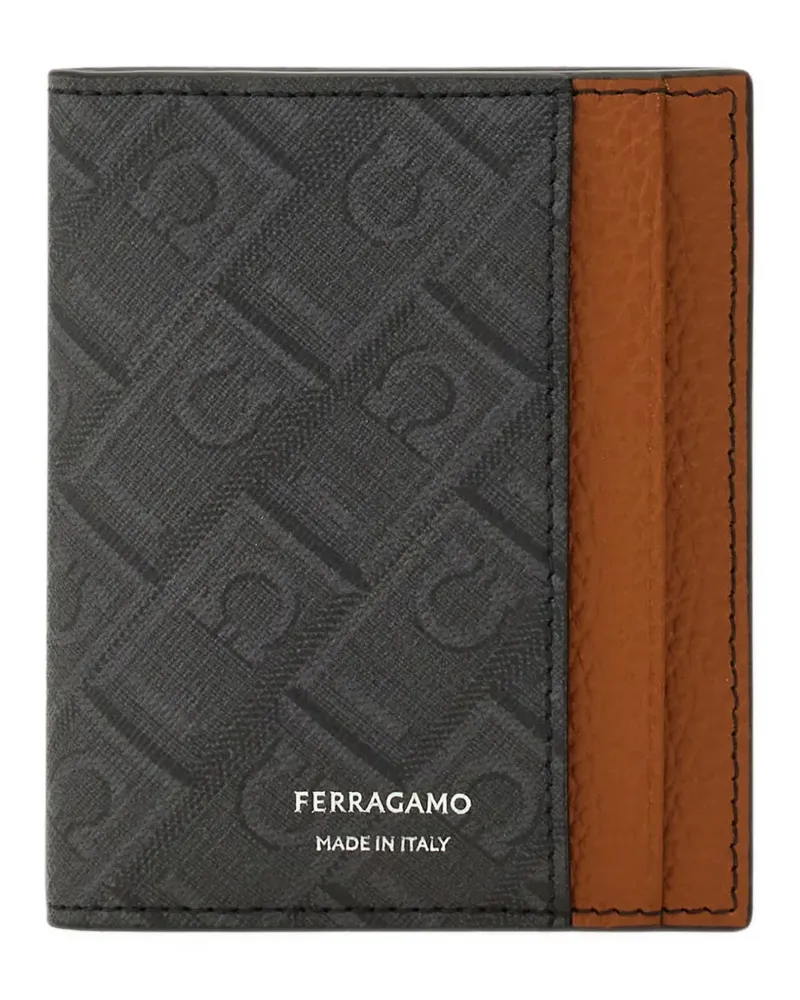 Ferragamo Portemonnaie mit Gancini-Muster - Schwarz Schwarz