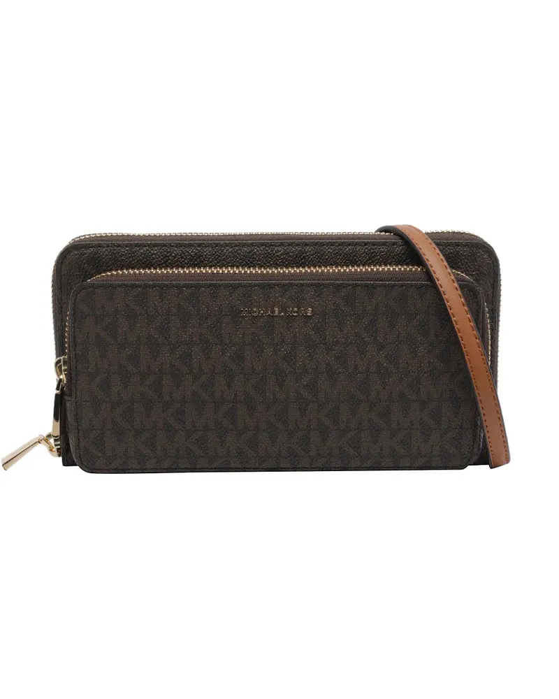Michael Kors Große Continental Schultertasche mit Logo-Print - Braun Braun