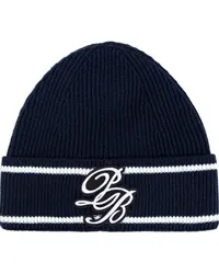 Balmain Beanie mit Logo-Stickerei Blau