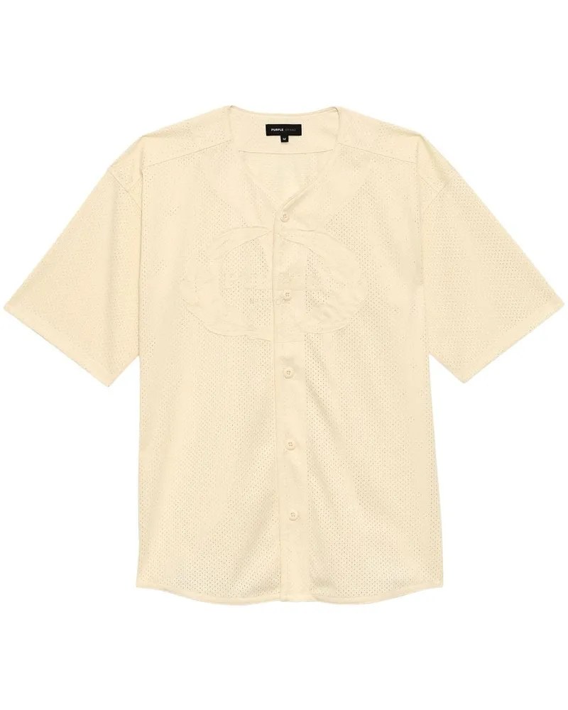 PURPLE BRAND Crest Baseball Hemd - Nude Nude