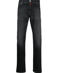 Kiton Halbhohe Straight-Leg-Jeans Schwarz