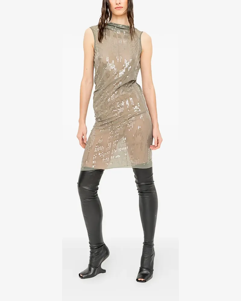 Rick Owens Lilies Rückenfreies Minikleid mit Pailletten - Grün Grün