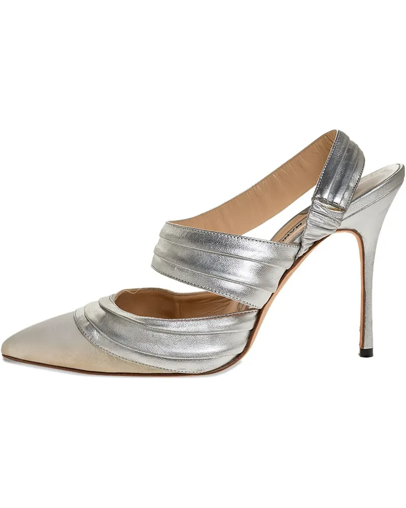 Manolo Blahnik Pumps mit Falten - Metallic Metallic