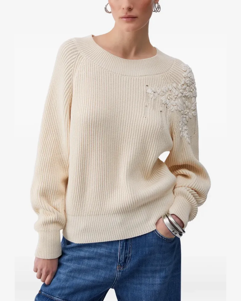 Liu Jo raffia embroidery sweater - Nude Nude
