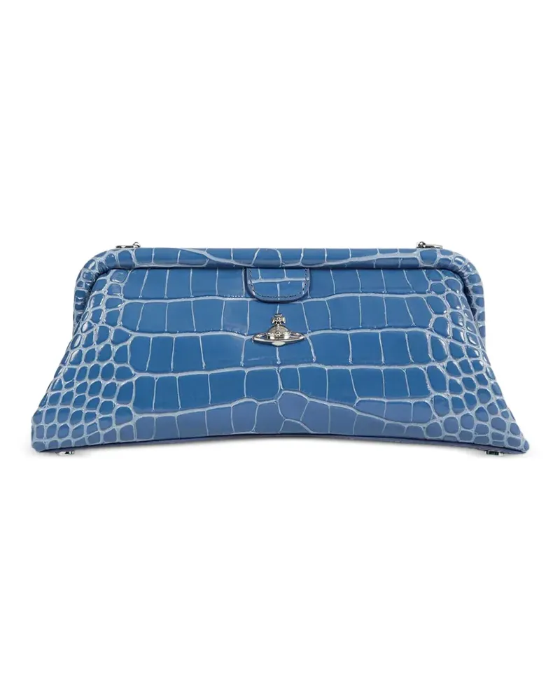 Vivienne Westwood Jane croc-effect shoulder bag - Blau Blau