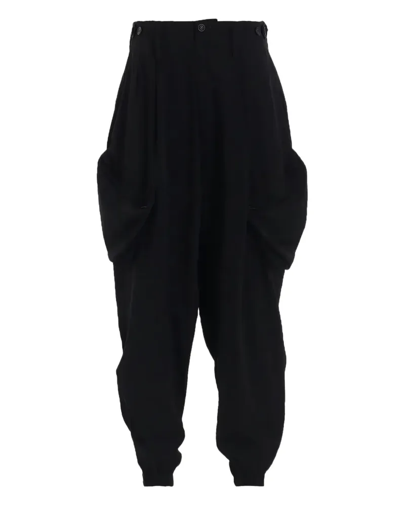 Yohji Yamamoto Hose mit Falten - Schwarz Schwarz