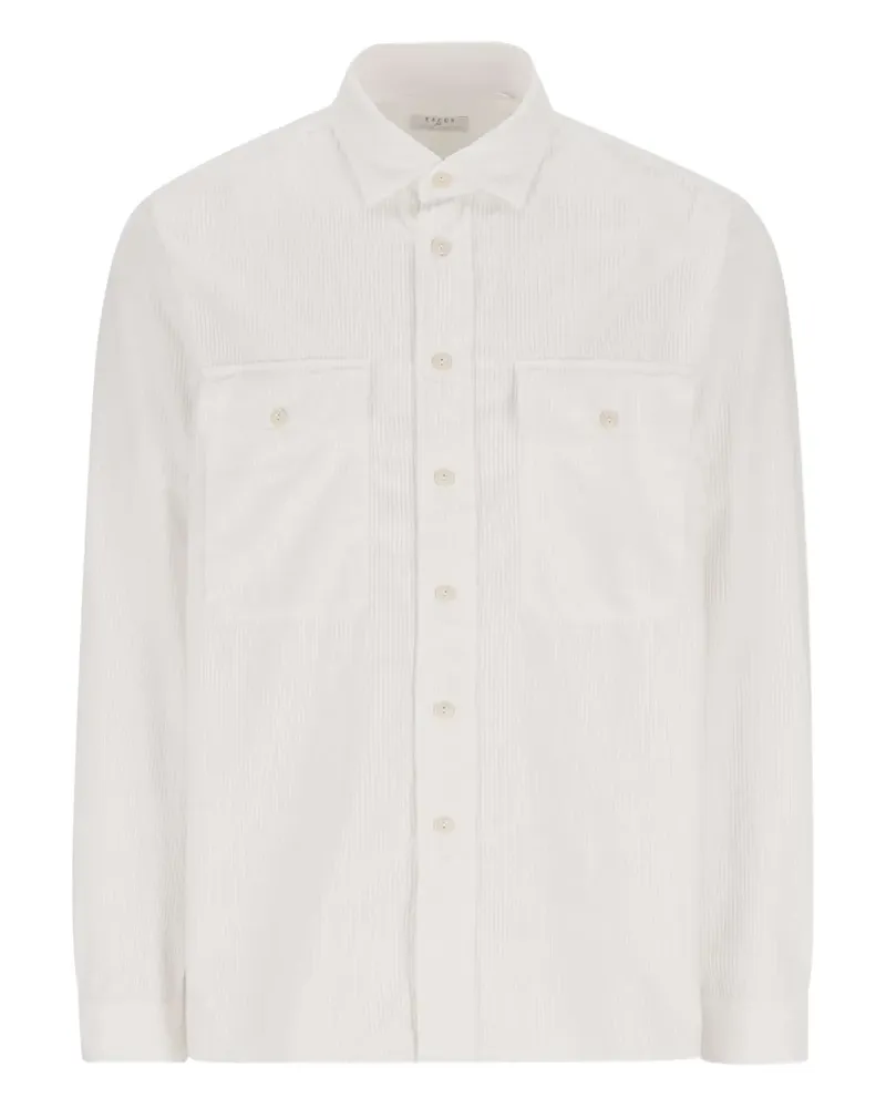 XACUS corduroy patch-pocket shirt - Weiß Weiß