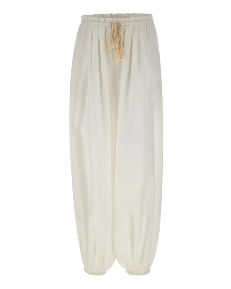 The Garment Bazaar drawstring tassel trousers - Weiß Weiß