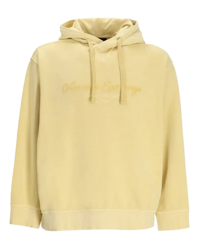 Armani Exchange Hoodie mit Logo-Stickerei - Gelb Gelb