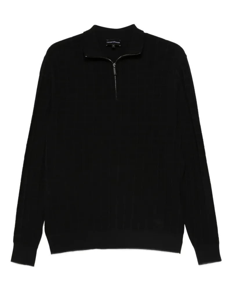 Emporio Armani Pullover mit Reißverschlusskragen - Schwarz Schwarz