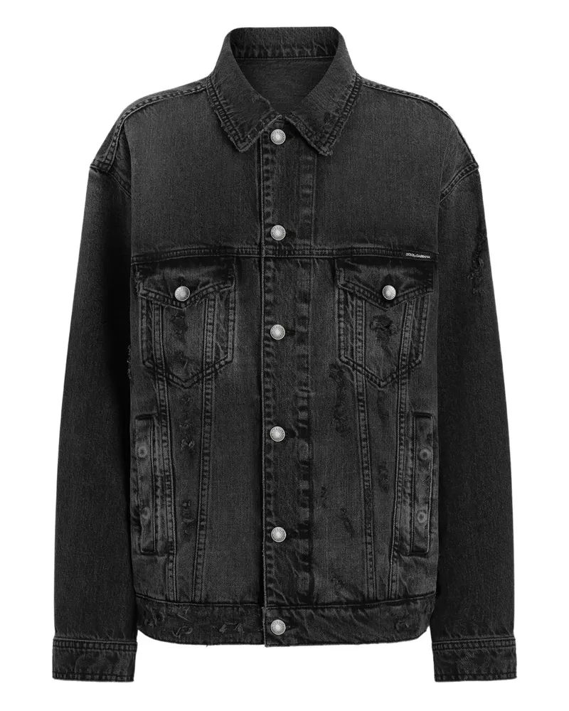 Dolce & Gabbana Geknöpfte Jeansjacke - Schwarz Schwarz