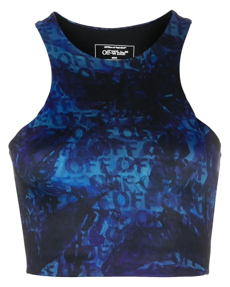 OFF-WHITE Oberteil mit Logo-Print - Blau Blau