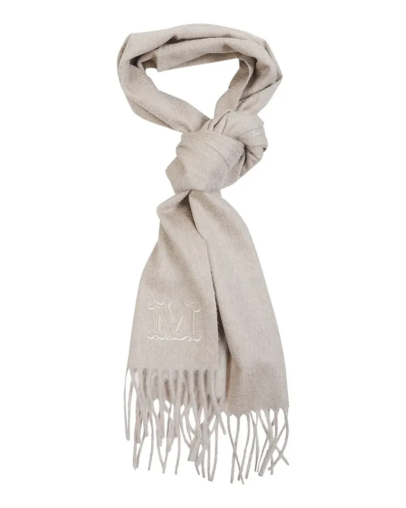 Max Mara Bestickter Schal mit Fransen - Nude Nude