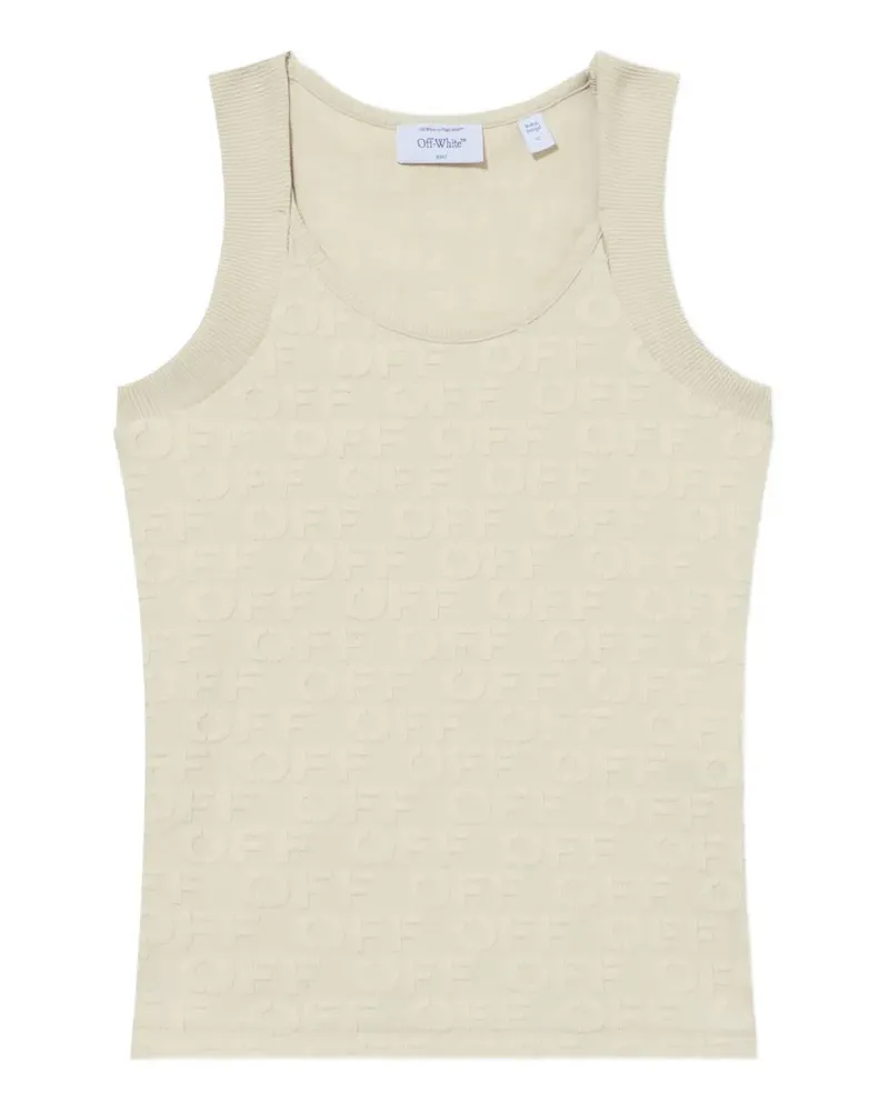OFF-WHITE logo-pattern Terry tank top - Nude Nude