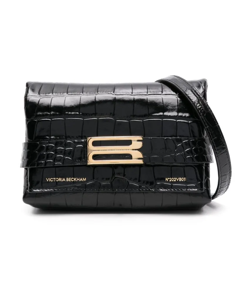 Victoria Beckham Frame Umhängetasche mit Kroko-Effekt - Schwarz Schwarz