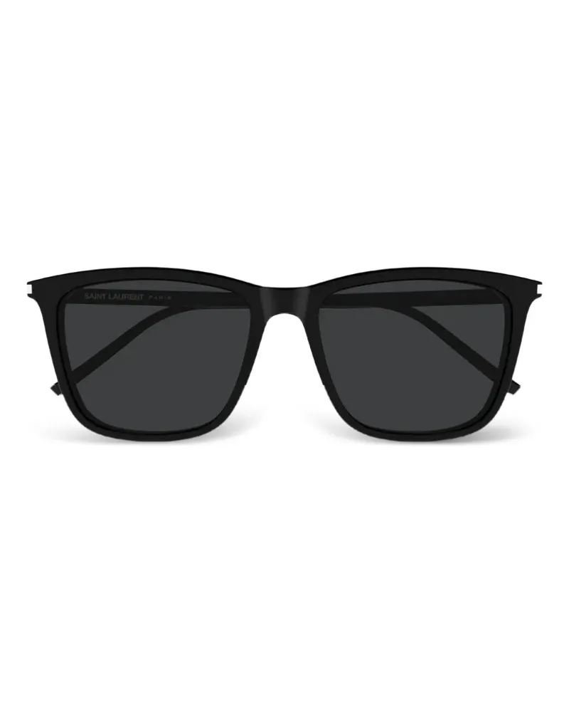 Saint Laurent Sonnenbrille mit eckigem Gestell - Schwarz Schwarz