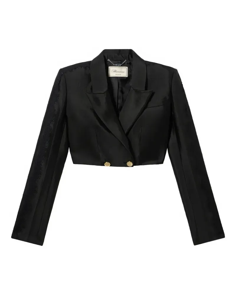 Blumarine diagonal lace jacket - Schwarz Schwarz