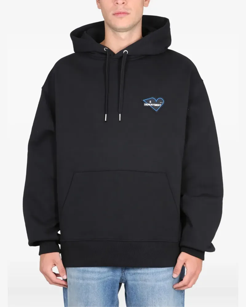 Department 5 Hoodie mit Herzstickerei - Schwarz Schwarz