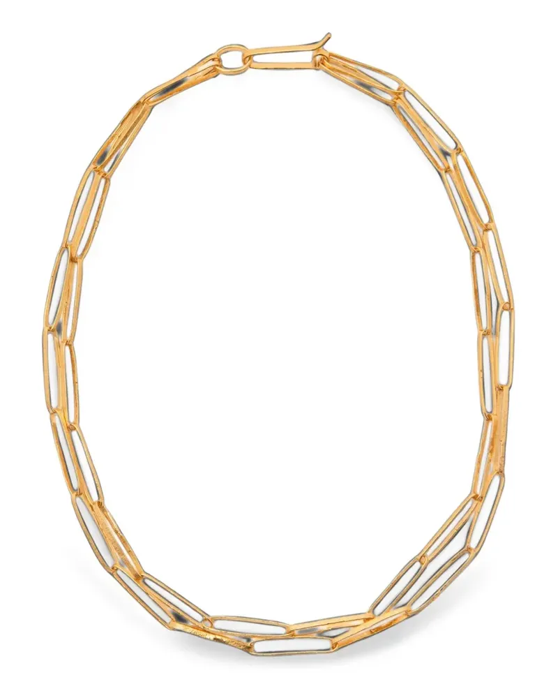 Wouters & Hendrix hammered link chain necklace - Gold Gold