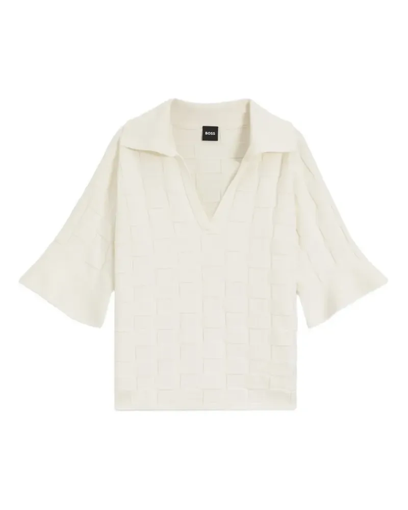 HUGO BOSS Pullover mit Johnny-Kragen - Nude Nude